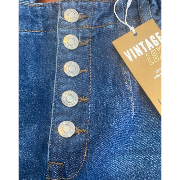 Kensie Jeans Vintage Luxe The High Rise Barrel Button Front Jean Size 4/27 NWT - Picture 3 of 10